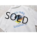 80's~ USA製【ビンテージ】【SH-NA-NA’S】【白】【バックプリント】【半袖シャツ】オープンカラーシャツ【サイズＬ】 