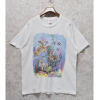 90's USA製 ビンテージ【FRUIT OF THE LOOM 】フルーツオブザルーム【白】熱帯魚【 Tシャツ】【サイズXL】 