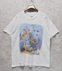 90's USA製 ビンテージ【FRUIT OF THE LOOM 】フルーツオブザルーム【白】熱帯魚【 Tシャツ】【サイズXL】 