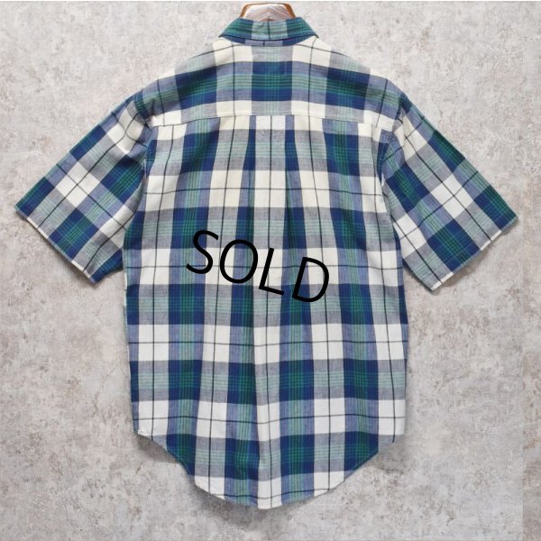 画像3: 【ビンテージ】【DOCKERS】ドッカーズ【リーバイス】【青x緑x白】【チェック】【ボタンダウン半袖シャツ】【サイズＳ】 