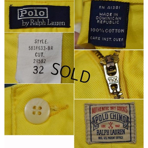 画像2: 【POLO RALPH LAUREN】ラルフローレン【イエロー】【２タック】【ショートパンツ】【短パン】【コットンショーツ】【W32】 