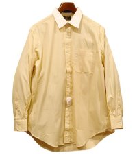  デッドストック【USA製】【DANFORTH】ダンフォース【黄色ｘ白】【ストライプ】【クレリックシャツ】【コットンシャツ】【16-33】 