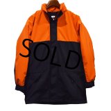 90's【ビンテージ】【USA製】【Unique sales】【黒ｘオレンジ】ナイロン【ジップアップジャケット】【サイズＳ】 
