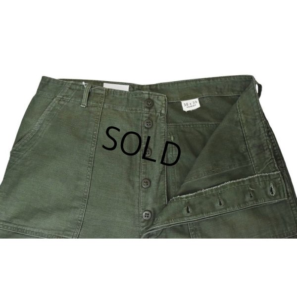 画像3: 60’ｓ【ビンテージ】U.S.ARMY【米軍実物】【平ボタン】OG-107【ベイカーパンツ】【ユーティリティパンツ】【38ｘ33】
