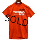 【デッドストック】【80's】 【USA製】【ビンテージ】【赤】【バックプリント】青島ビール【TSINGTAO BEER】Tシャツ 【サイズM】 