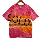 90's ビンテージ【PROSPIRIT】ピンクｘオレンジ 総柄Tシャツ【タイダイ】【Ｔシャツ】【サイズL】 