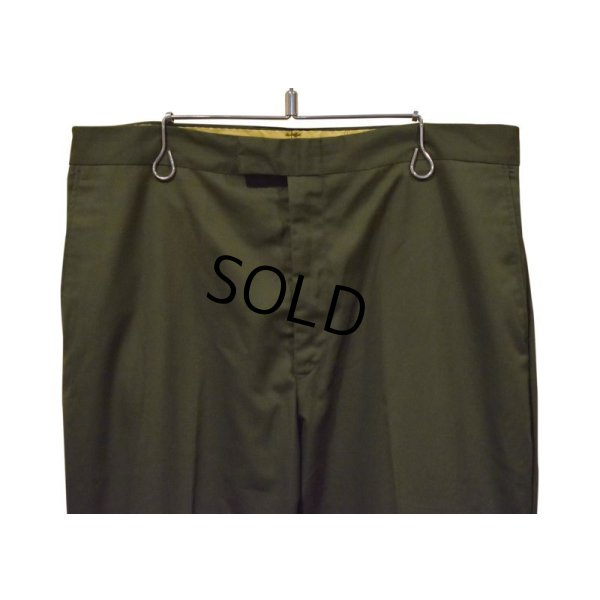 画像6: ビンテージ【オリーブ】【ポリコットンスラックス】スラックス【W33程】 