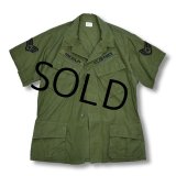 【ビンテージ】【60's】【米軍実物】【USAF】ノンリップ【ジャングルファティーグジャケット】半袖カット【ファティーグシャツ】【S/Sシャツ】M-R 
