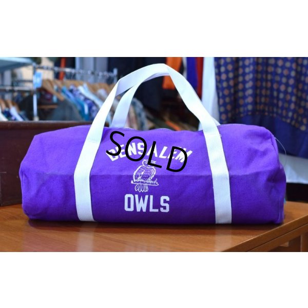 画像4: 80's【デッドストック】USA製【ビンテージ】【BENSALEM OWLS】【紫×白】スクールバッグ【フクロウ】【ボストンバッグ】【ハンドバッグ】  