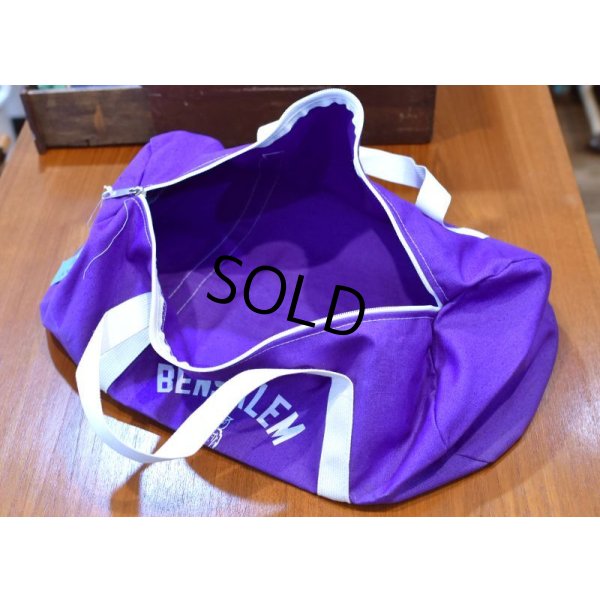 画像9: 80's【デッドストック】USA製【ビンテージ】【BENSALEM OWLS】【紫×白】スクールバッグ【フクロウ】【ボストンバッグ】【ハンドバッグ】  