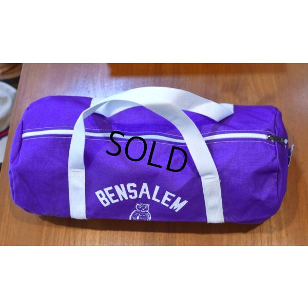 画像7: 80's【デッドストック】USA製【ビンテージ】【BENSALEM OWLS】【紫×白】スクールバッグ【フクロウ】【ボストンバッグ】【ハンドバッグ】  