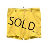90's USA製【ビンテージ】デッドストック【Champion】チャンピオン【黄色】【トレーニングパンツ】ショーツ【ショートパンツ】【サイズＬ】 