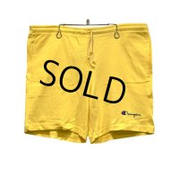 90's USA製【ビンテージ】デッドストック【Champion】チャンピオン【黄色】【トレーニングパンツ】ショーツ【ショートパンツ】【サイズＬ】 