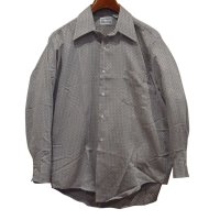 デッドストック【70's】ビンテージ【VAN HEUSEN】【ヴァン・ヒューゼン】グレー×白 【チェック柄】ポリコットンシャツ【シャツ】【16 32】 