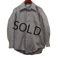 デッドストック【70's】ビンテージ【VAN HEUSEN】【ヴァン・ヒューゼン】グレー×白 【チェック柄】ポリコットンシャツ【シャツ】【16 32】 