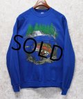 90's【USA製】【ビンテージ】JERZEES【ラッセル】【青】魚 【ニジマス】【川】【スウェット】【サイズＸＬ】 
