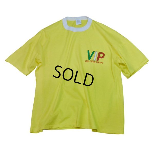 画像3: 80's【USA製】【ビンテージ】黄色【VERY ITALIAN PERSON】【Tシャツ】【L程度】 