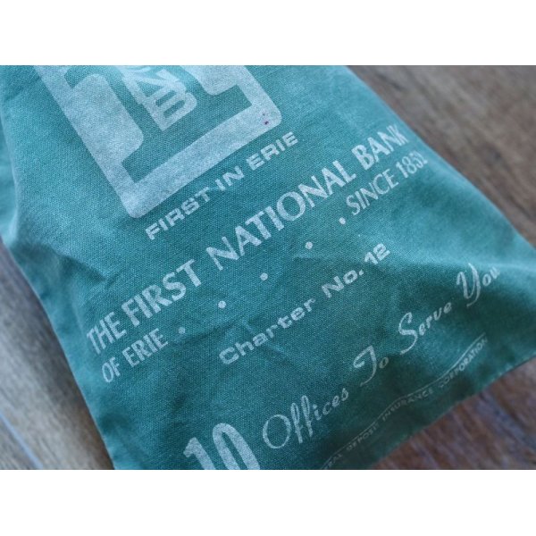 画像2: 50's~【ビンテージ】【THE FIRST NATIONAL BANK】緑【巾着】【ポーチ】 