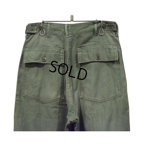 画像5: ∼60’ｓ【ビンテージ】U.S.ARMY【米軍実物】【平ボタン】OG-107【サイドアジャスター付き】【ベイカーパンツ】【ユーティリティパンツ】【ｗ29程度】