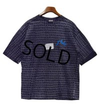 【デッドストック】【R Apparel co.】【黒ｘロゴ総柄】【ビンテージ】Tシャツ【サイズＸＬ】 