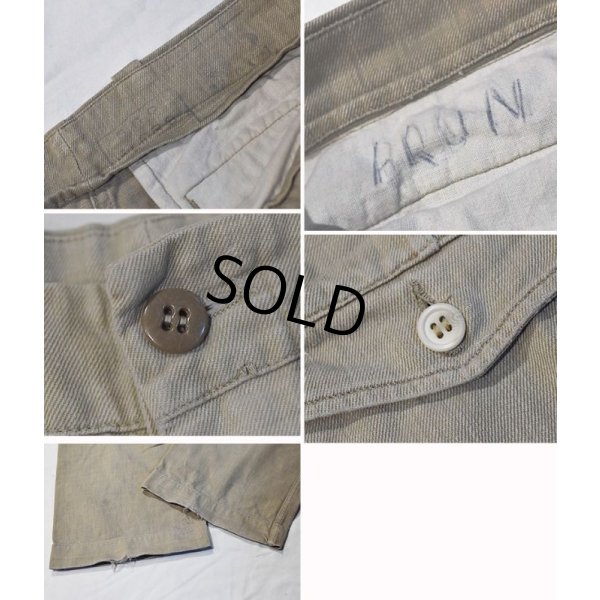 画像3: 〜60’s【ビンテージ】【フランス軍】【Ｍ-52】【フレンチアーミー】【1タック】【チノパンツ】【W31程度】 