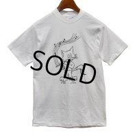 デッドストック【90's】USA製【ビンテージ】【Hanes】【白】【CAT&FLUTE】【Ｔシャツ】【サイズS】 