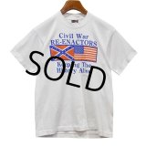 90's USA製 ビンテージ【FRUIT OF THE LOOM 】フルーツオブザルーム【白】【Civil war RE-ENACTORS】【Tシャツ】【サイズM】 