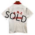 60's【ビンテージ】【King Louie】キングルイ【白ｘ赤】P.A.L RICHMOND【レーヨンシャツ】【ボーリングシャツ】Ｓサイズ程度【size18】 