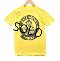 【USA製】【ビンテージ】【シングルステッチ】イエロー【JOLLY ROGERS TOMCAT】【Tシャツ】【サイズS】 