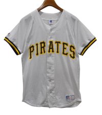 90's USA製【ビンテージ】【RUSSELL】【ラッセル】【PIRATES】パイレーツ【ベースボールシャツ】【サイズS】  