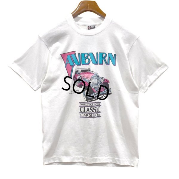 画像1: ほぼ未使用‼ 90's USA製 ビンテージ【FRUIT OF THE LOOM 】フルーツオブザルーム【白】【AUBURN CAR SHOW】【Tシャツ】【サイズM】 