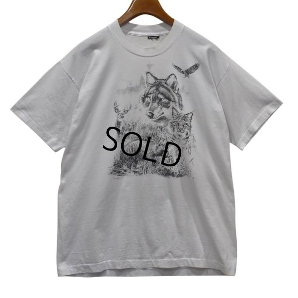 画像1: 90's【USA製】ビンテージ【SCREEN STARS】スクリーンスターズ シングルステッチ【オオカミ】 動物【Tシャツ】【サイズXL】 