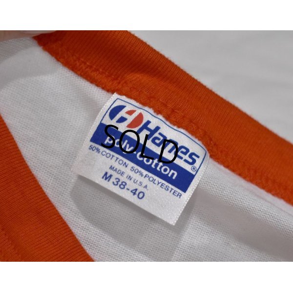 画像2: ほぼ未使用‼【80's】USA製【ビンテージ】【Hanes】ヘインズ【白ｘ赤】機関車【リンガーＴシャツ】【サイズＭ】 