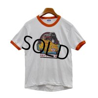 ほぼ未使用‼【80's】USA製【ビンテージ】【Hanes】ヘインズ【白ｘ赤】機関車【リンガーＴシャツ】【サイズＭ】 