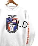 90's【USA製】【ビンテージ】【Hanes】ヘインズ【白】US シェフ スキー クラブ【u.s.chefs ski club】【スウェット】【サイズXL】 
