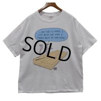 80's【USA製】【ビンテージ】【OFF THE MARK】漫画【マーク・パリシ】【釘】白【Tシャツ】【サイズＸＬ】 