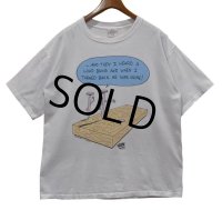 80's【USA製】【ビンテージ】【OFF THE MARK】漫画【マーク・パリシ】【釘】白【Tシャツ】【サイズＸＬ】 