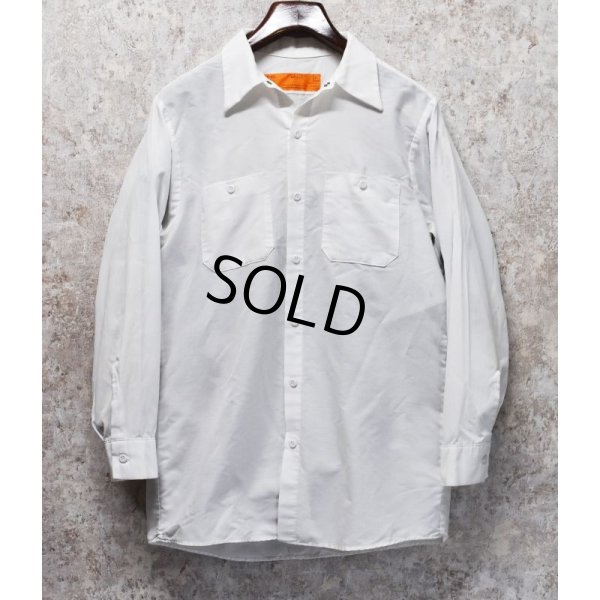 画像1: 80's【ビンテージ】USA製【RED KAP】レッドキャップ【白】【ポリコットンシャツ】【サイズＭ-RG】  