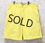 【POLO RALPH LAUREN】ラルフローレン【イエロー】【２タック】【ショートパンツ】【短パン】【コットンショーツ】【W34】 