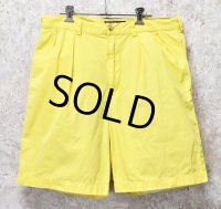 【POLO RALPH LAUREN】ラルフローレン【イエロー】【２タック】【ショートパンツ】【短パン】【コットンショーツ】【W34】 