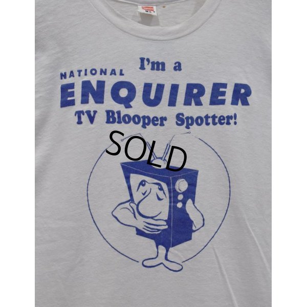 画像3: 【70's〜】【USA製】【ビンテージ】【Hanes】ヘインズ【I’m a National Enquirer TV Blooper Spotter!】【白】【Tシャツ】【サイズＭ】 