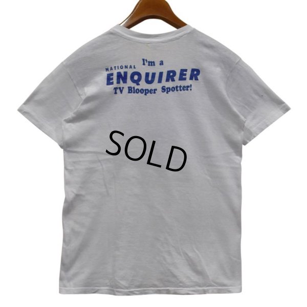 画像5: 【70's〜】【USA製】【ビンテージ】【Hanes】ヘインズ【I’m a National Enquirer TV Blooper Spotter!】【白】【Tシャツ】【サイズＭ】 