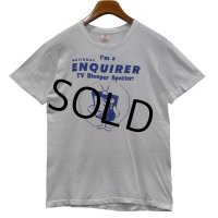 【70's〜】【USA製】【ビンテージ】【Hanes】ヘインズ【I’m a National Enquirer TV Blooper Spotter!】【白】【Tシャツ】【サイズＭ】 