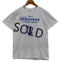 【70's〜】【USA製】【ビンテージ】【Hanes】ヘインズ【I’m a National Enquirer TV Blooper Spotter!】【白】【Tシャツ】【サイズＭ】 
