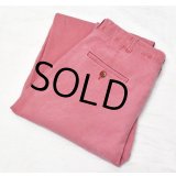 90's【USA製】【ビンテージ】【COTTON SUPPLY】【ピンク】【２タック】【コットンパンツ】【スラックス】【W３４】 