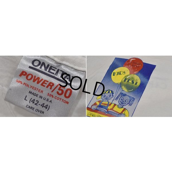 画像2: 90's USA製 ビンテージ【ONEITA】オニータ【KID’S FEST】風船と子供【白】 Tシャツ 【サイズL】 