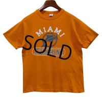 【80's】【USA製】【ビンテージ】【チャンピオン】【Champion】【オレンジ】【MIAMI DOLPHINS】【Tシャツ】【サイズL】 