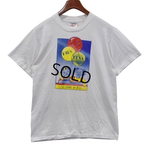 画像1: 90's USA製 ビンテージ【ONEITA】オニータ【KID’S FEST】風船と子供【白】 Tシャツ 【サイズL】 
