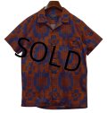 【ビンテージ】【Pendleton】ペンドルトン【青ｘオレンジ】ネイティブ柄【ハワイアンシャツ】【サイズＭ】 