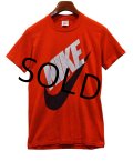 90's USA製【ナイキ】【NIKE】【シルバーロゴ】赤【Ｔシャツ】【サイズL】 